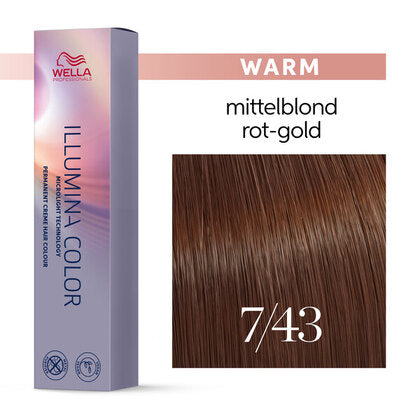 Wella Illumina Color 60ml 7/43 mittelblond rot-gold