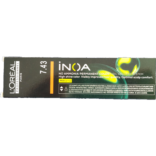 L'oreal Inoa Haarfarbe 7,43 mittelblond kupfer gold 60ml