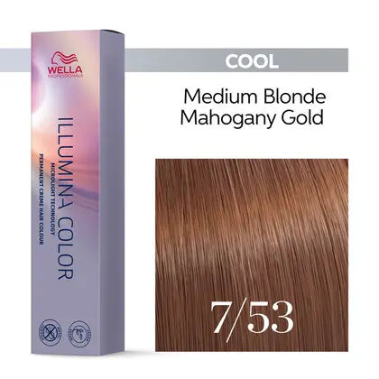 Wella Illumina Color 60ml 7/53 hell mittelblond mahagoni gold&nbsp;