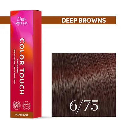 Wella Color Touch 60 ml 6/75 dunkelblond braun mahagoni