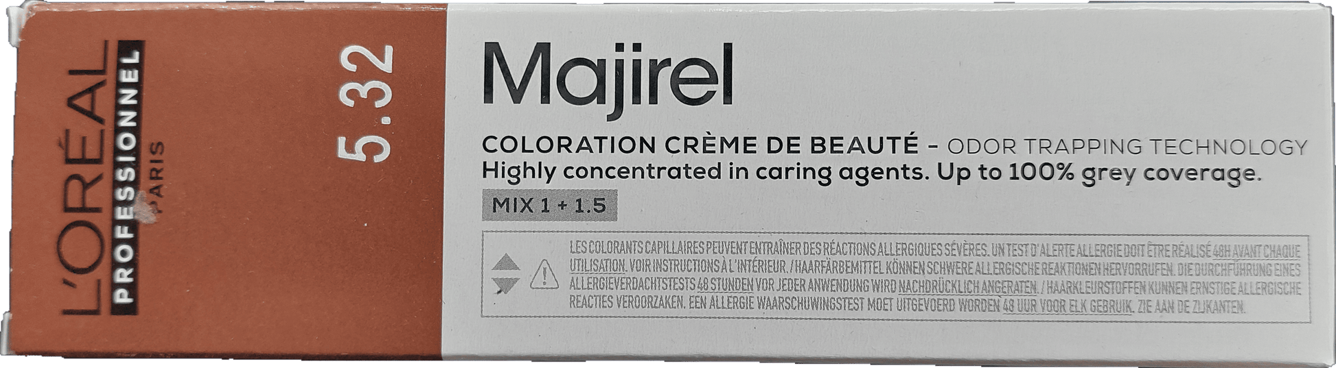 L'oreal Majirel Haarfarbe 5.32 hellbraun gold irisé 60ml by Frisör Schäfer Online Shop.
